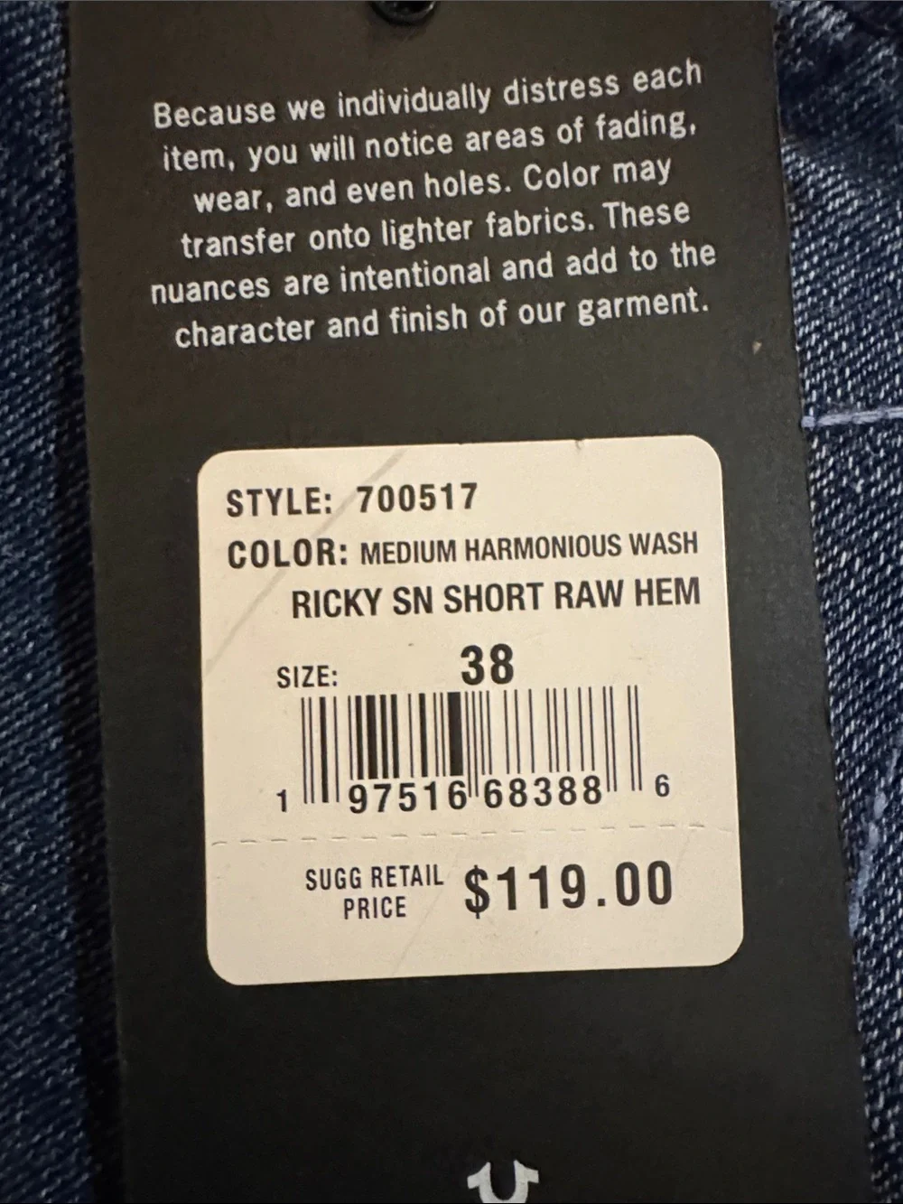 True Religion Men’s Jeans — Medium Harmonious Wash Blue